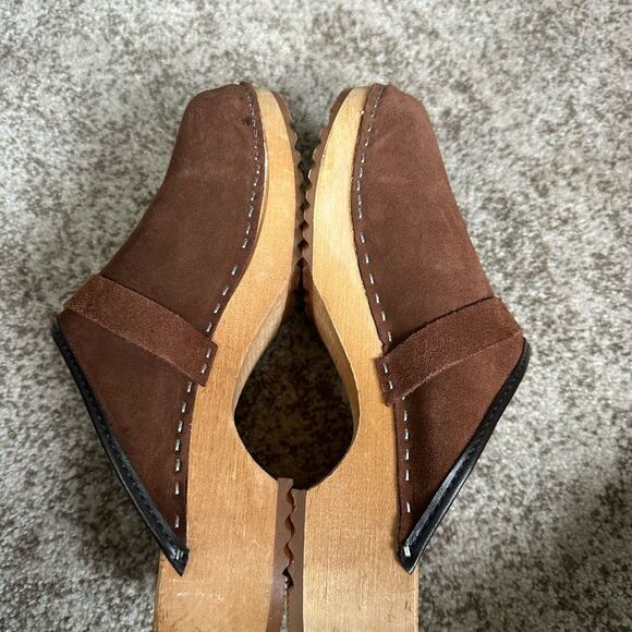 Buxa Brown Suede Women’s Clogs 38/7 - Picture 7 of 9